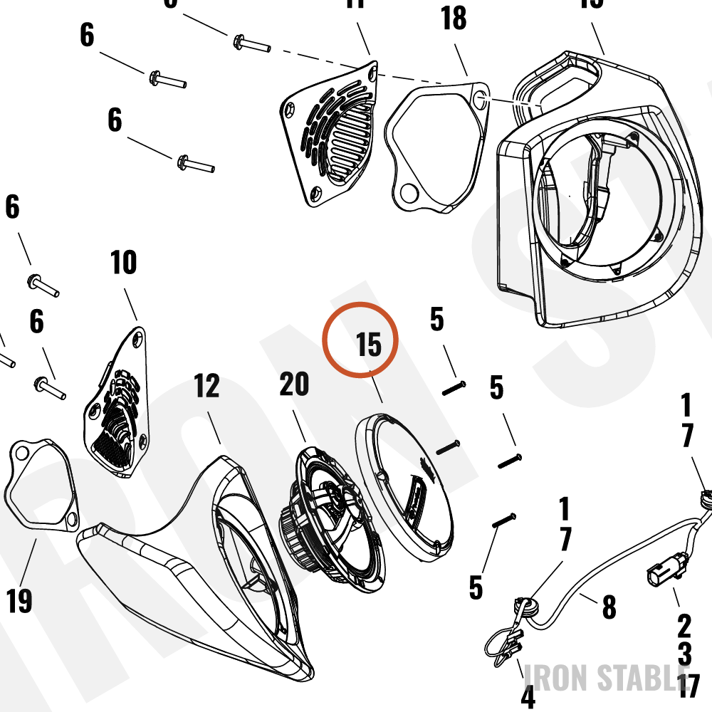 Harley-Davidson Speaker, Aud Sys, Grille, T-Pak, S