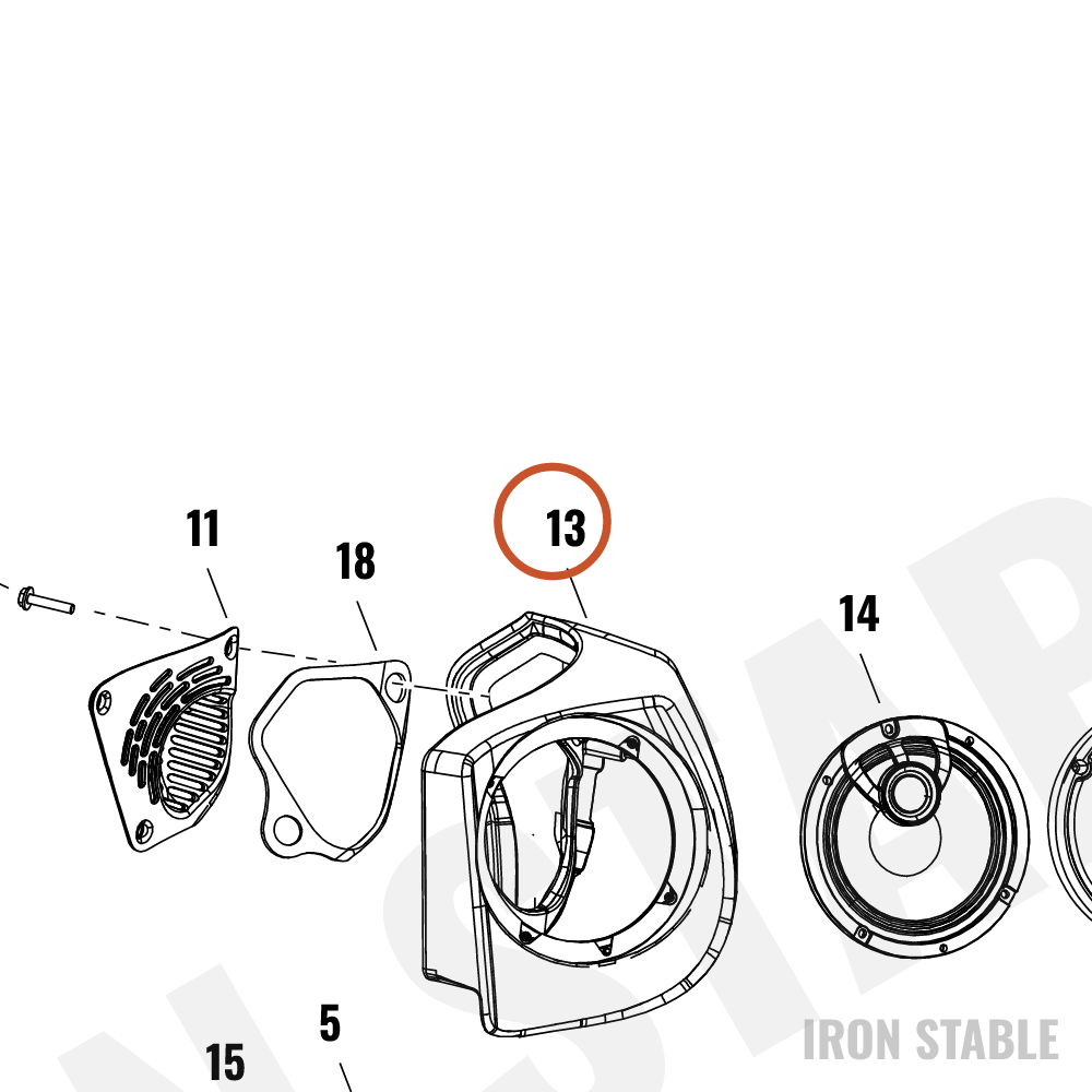 Harley-Davidson Encl, Spkr, Tpak, Assembly, Lh