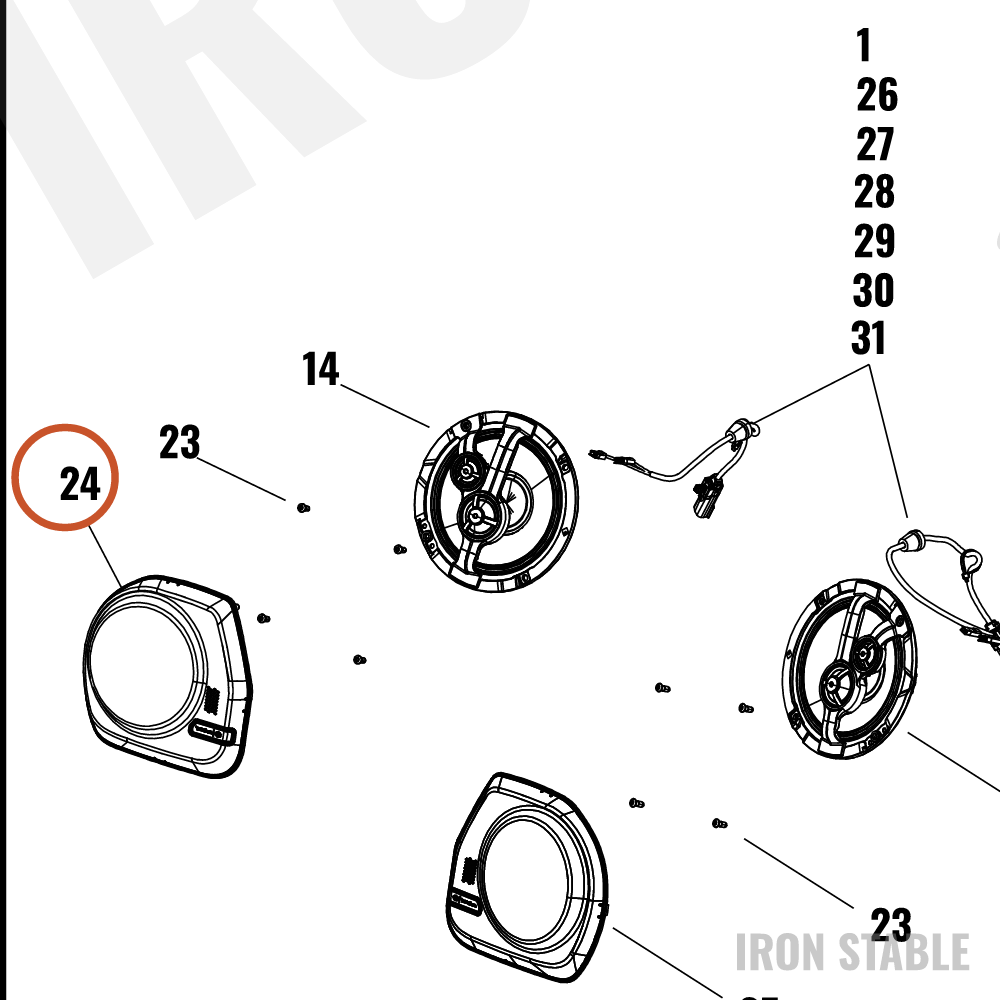 Harley-Davidson Speaker, Aud Sys, Grille, Assembly, Lw