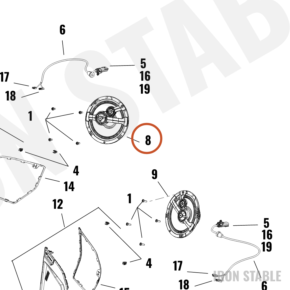 Harley-Davidson Speaker, Aud Sys, 6.5, Stage 3