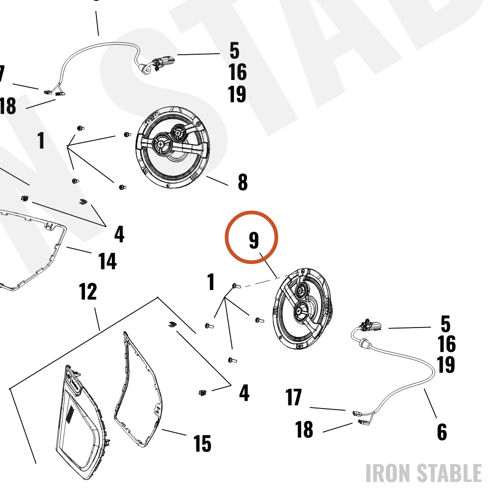 Harley-Davidson Speaker, Aud Sys, 6.5, Stage 3