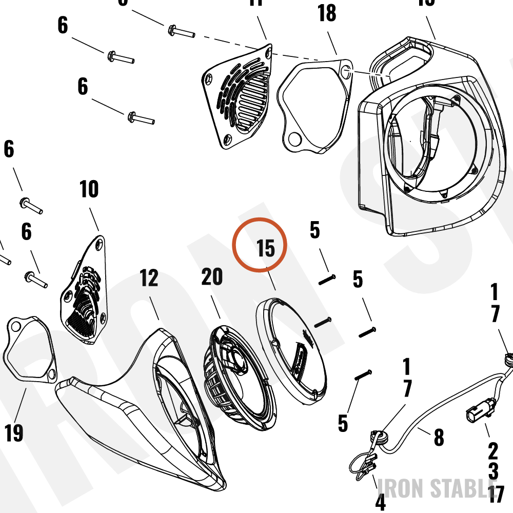 Harley-Davidson Speaker, Aud Sys, Grille, Tpak, St