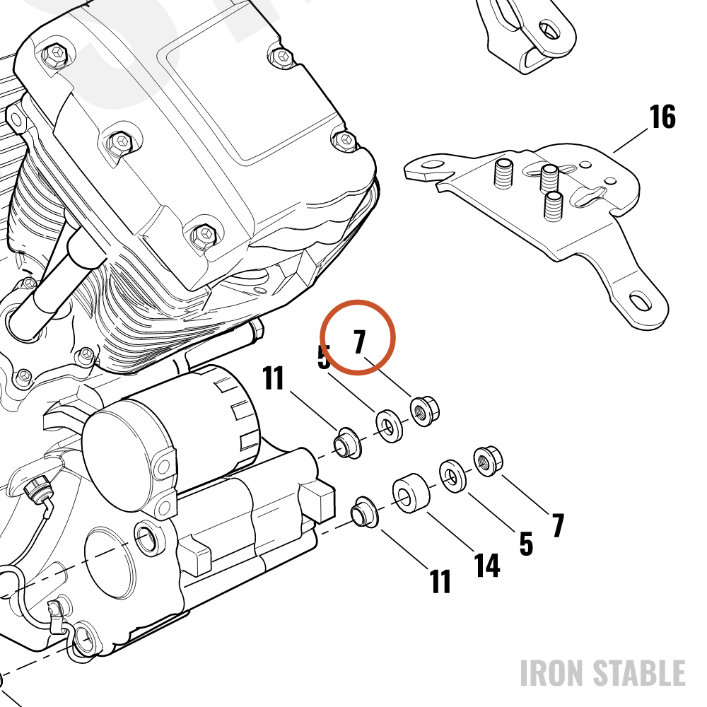 Harley-Davidson Nut Flange