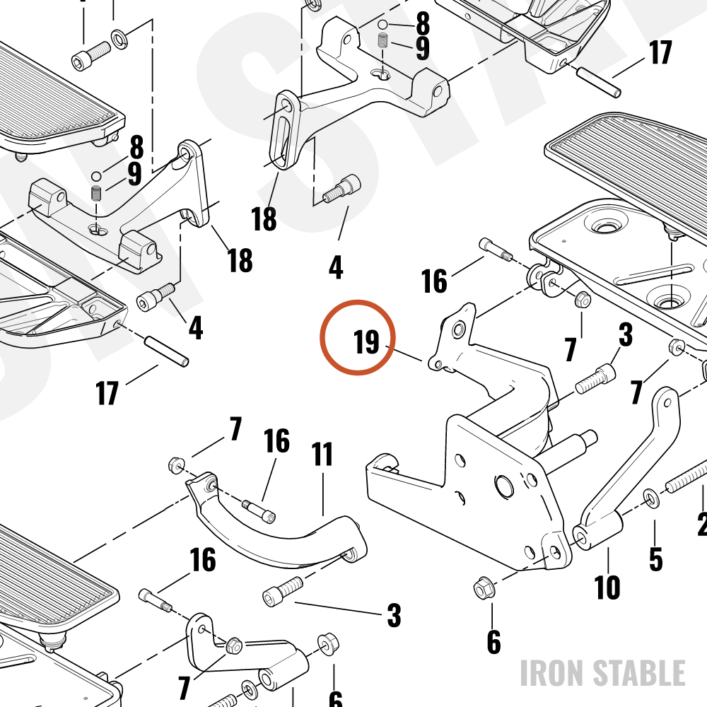 Harley-Davidson Bracket Assembly, Frame Mnt, Blk