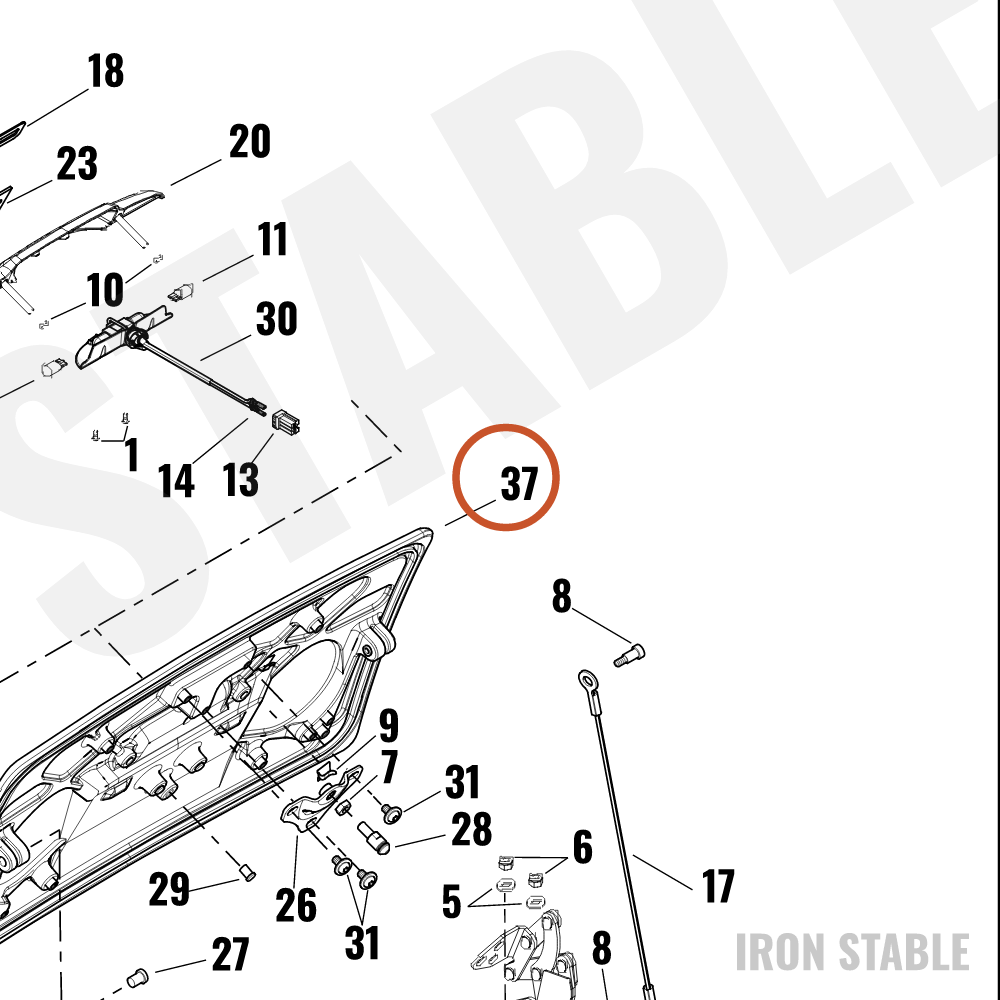 Harley-Davidson Body, Trike, Trunk Door Assembly, Sol