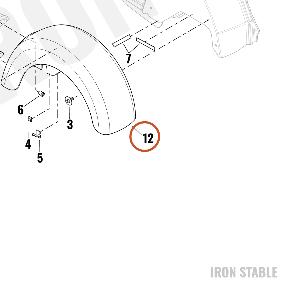 Harley-Davidson Fender, Rh-Rr, Pnstrp