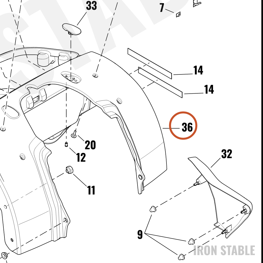 Harley-Davidson Trike Serv Assembly, Rr, Flrt, Solid