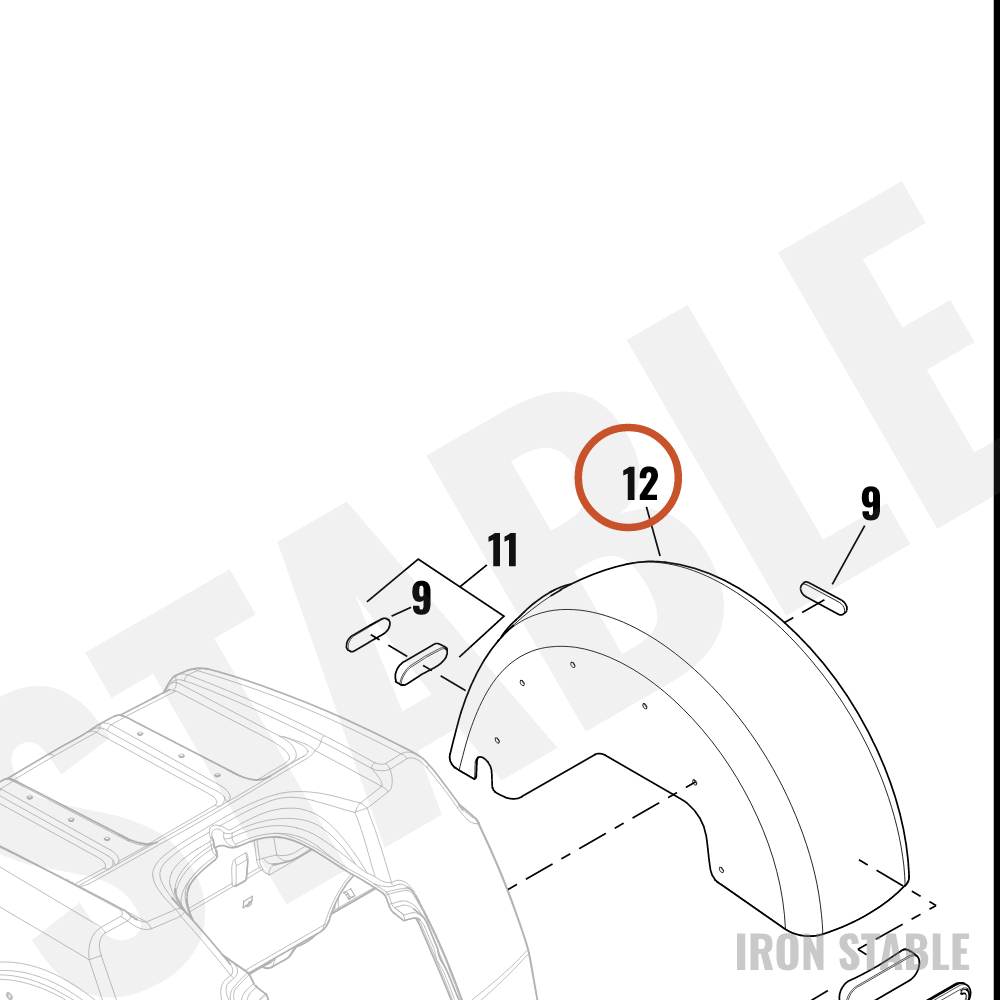 Harley-Davidson Body, Trike, Fender, Rr, Lh, Pnstrp