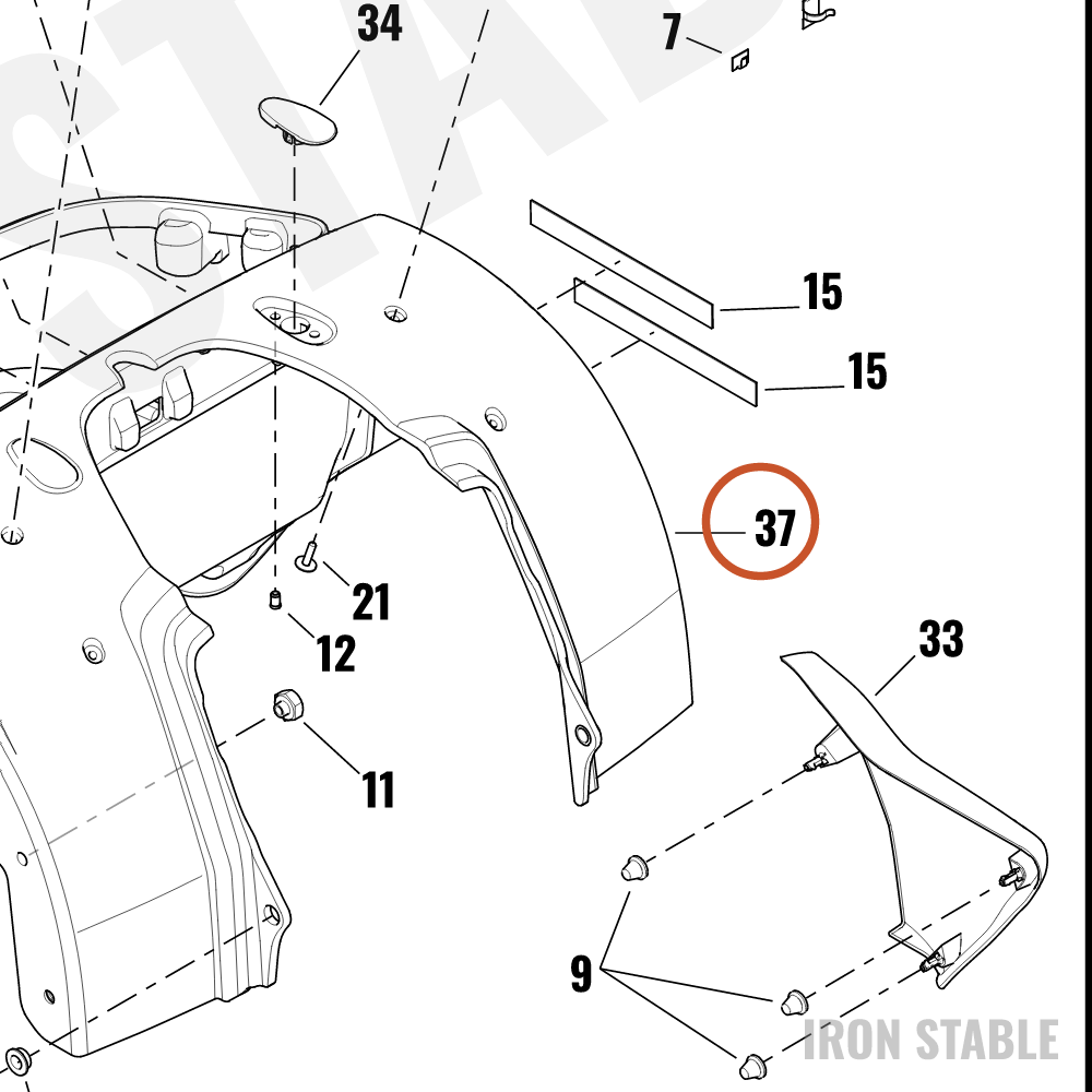 Harley-Davidson Body, Trike, Svce Assembly, Rr, Solid