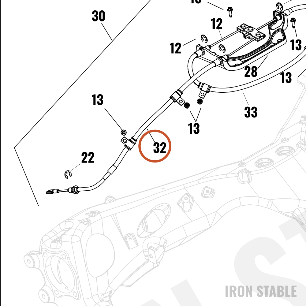 Harley-Davidson Brake, Prkg, Cable, Secondary, Rh
