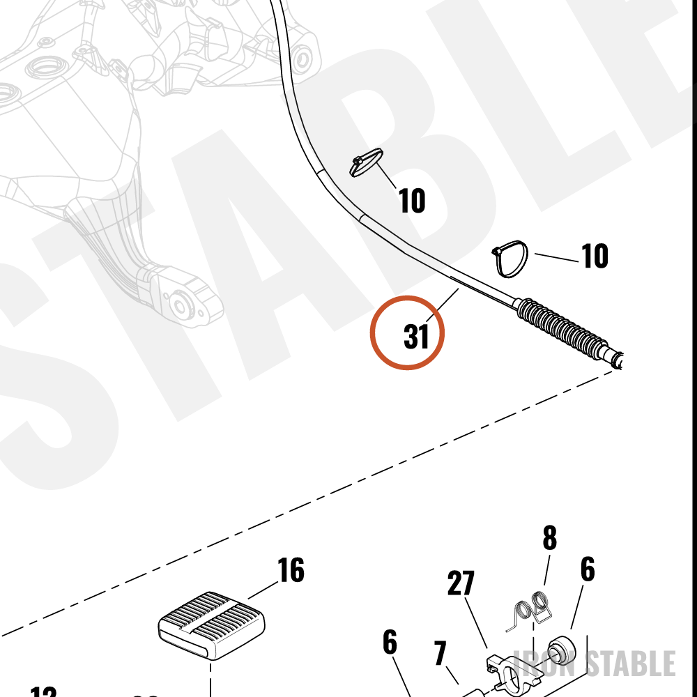 Harley-Davidson Brake, Prkg, Cable, Primary
