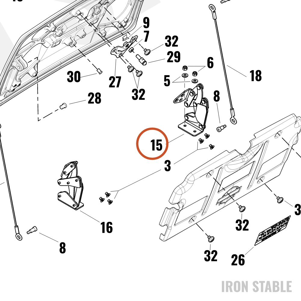 Harley-Davidson Hinge Assembly, Lh/Trunk Door