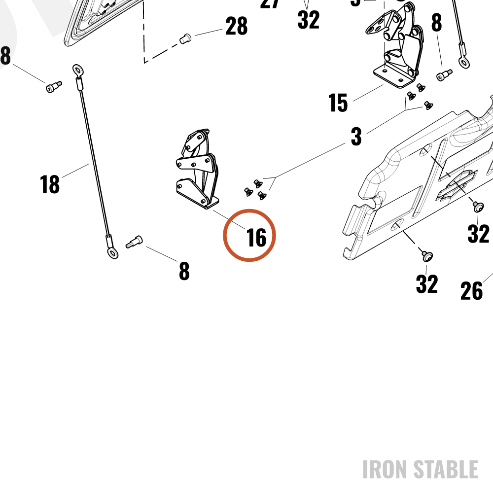 Harley-Davidson Hinge Assembly, Rh/Trunk Door