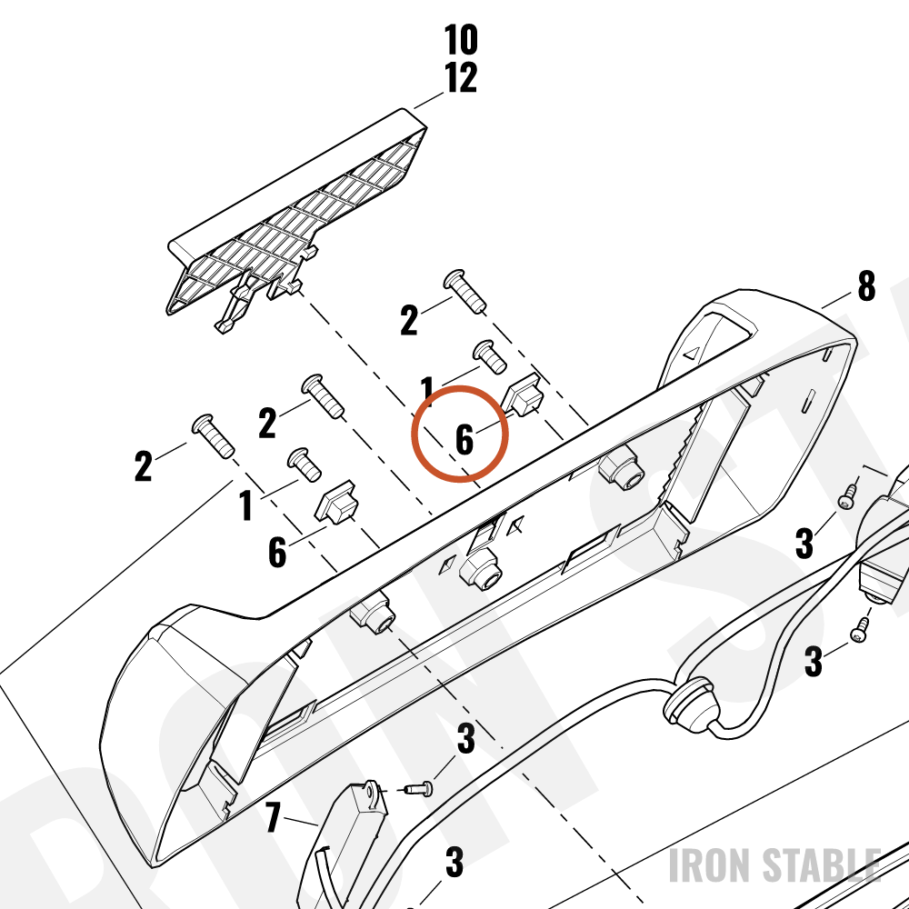 Harley-Davidson Insert, Square/Plastic