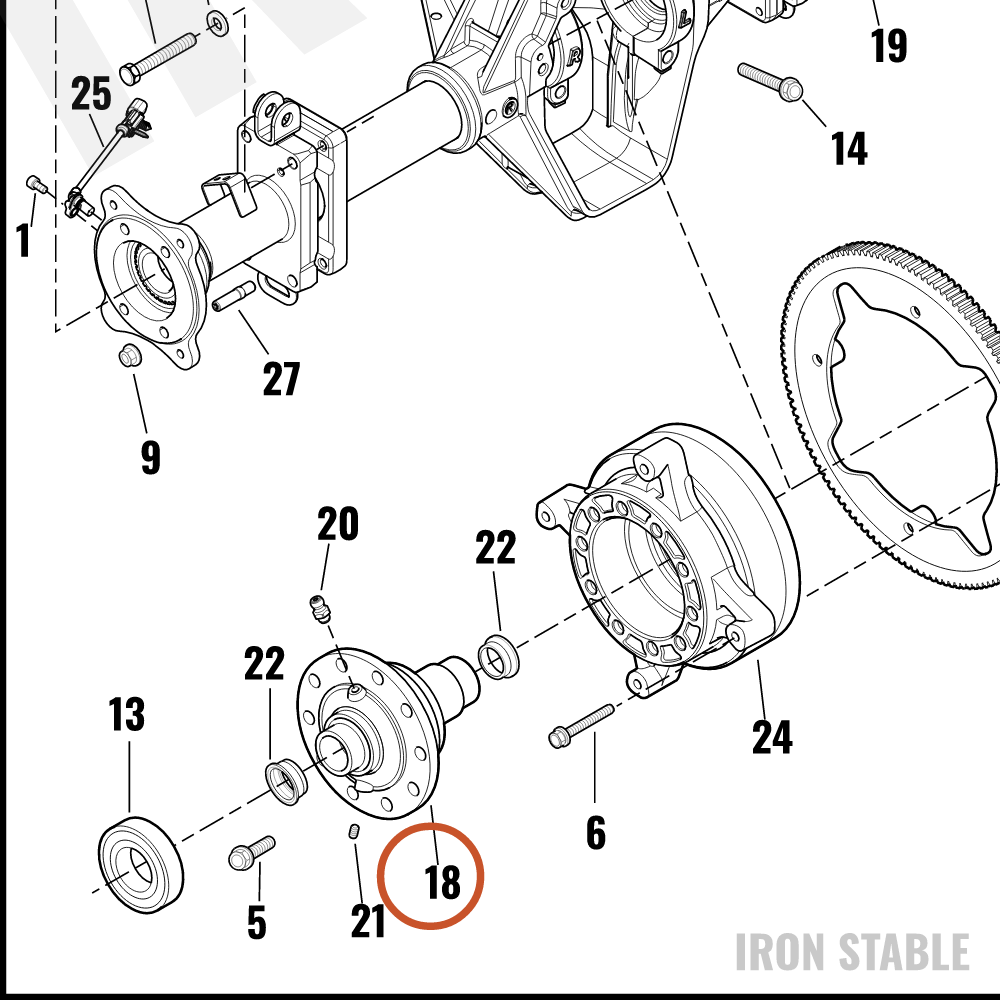 Harley-Davidson Axle, S-Car, Differential Assembly, Rr