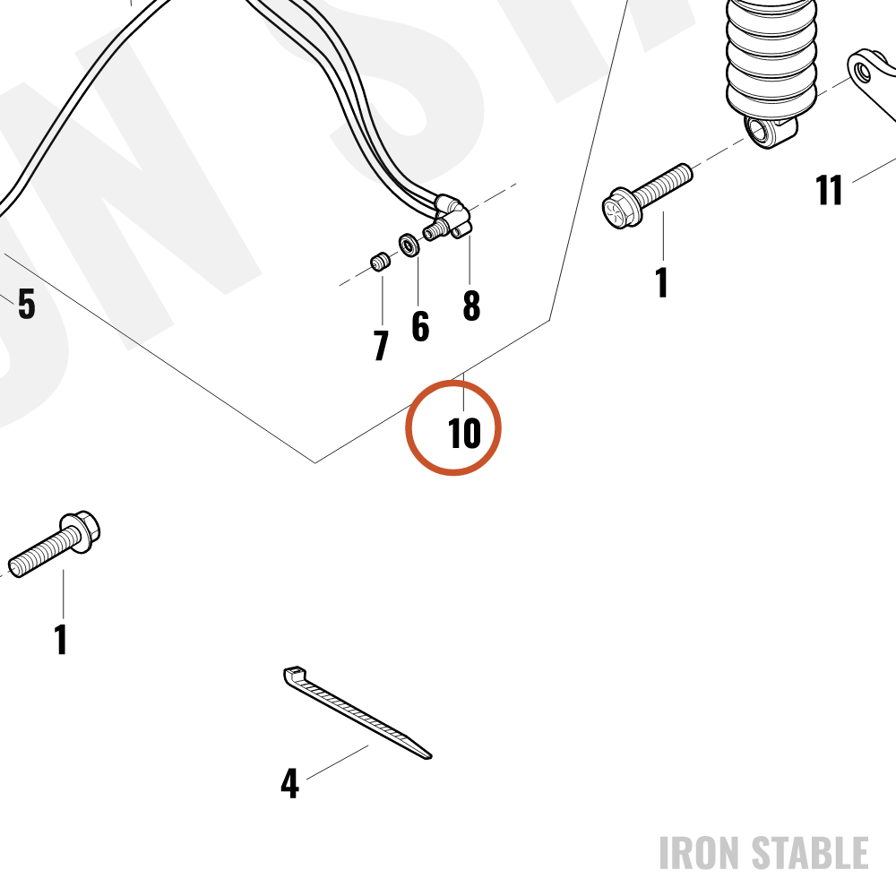 Harley-Davidson Valve & Airline Assembly, Rr Shock