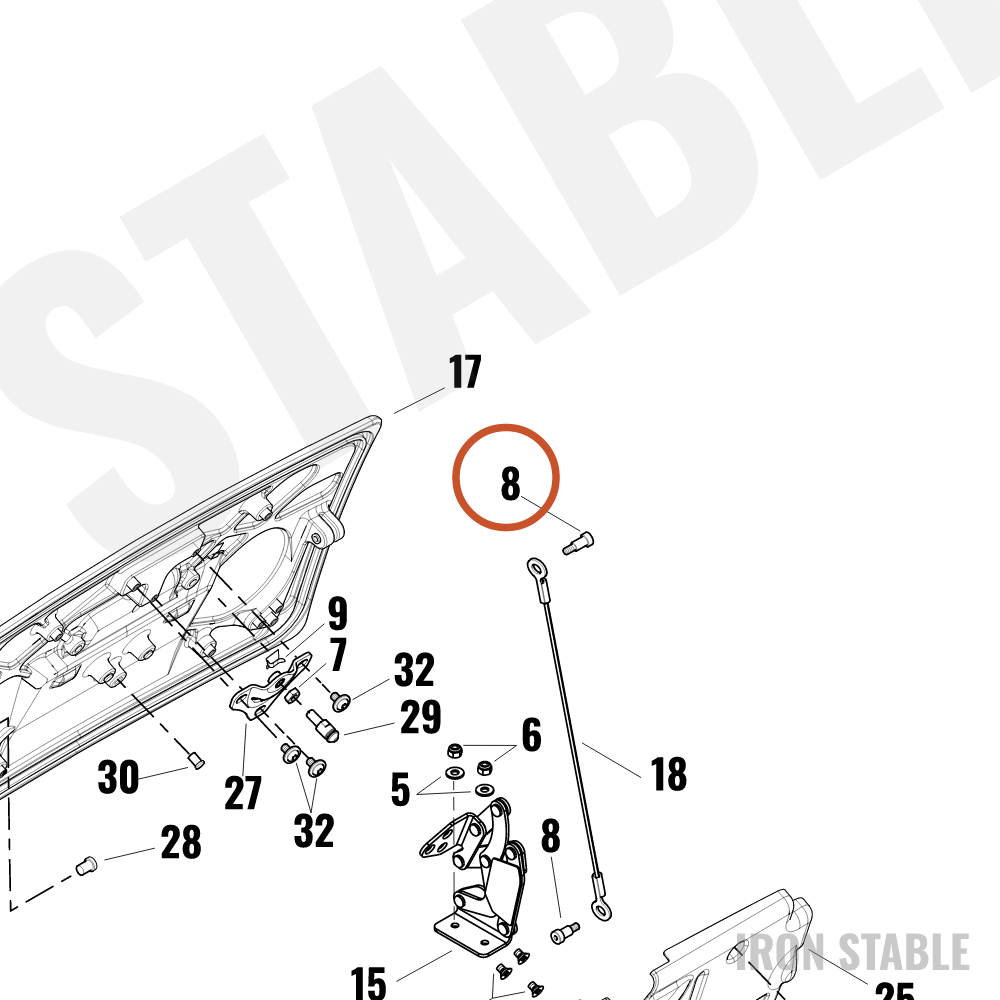 Harley-Davidson Shoulder Bolt, 1/4-20 X 7/16