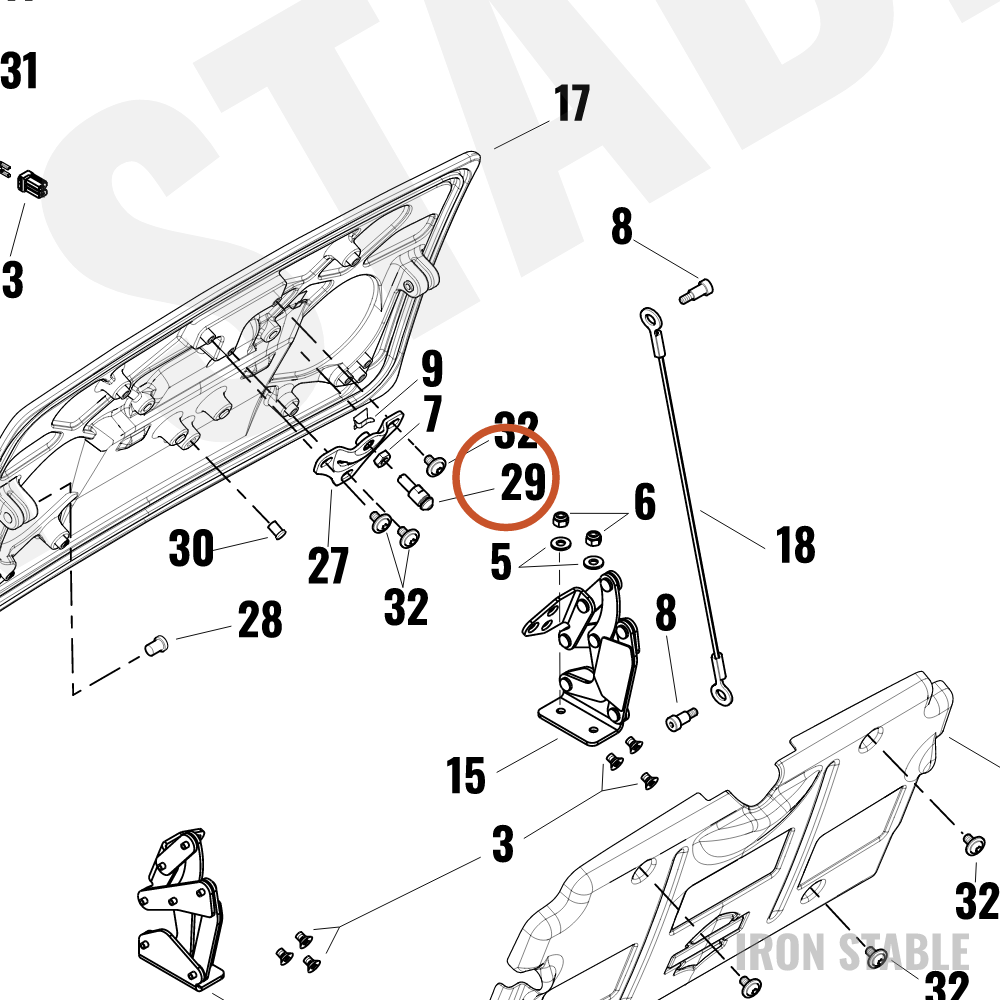 Harley-Davidson Trunk Pan Sub-Component, Latch Pin