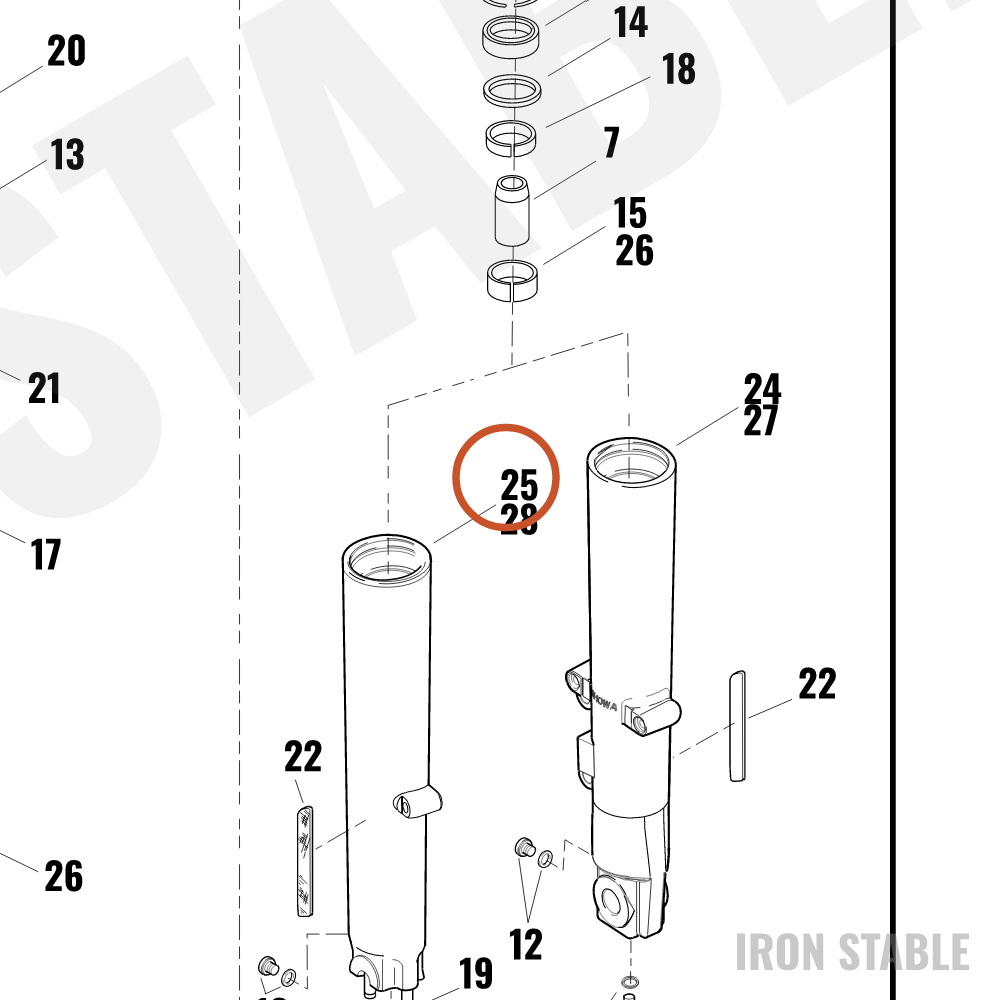 Harley-Davidson Fork Assembly, Rh/Front