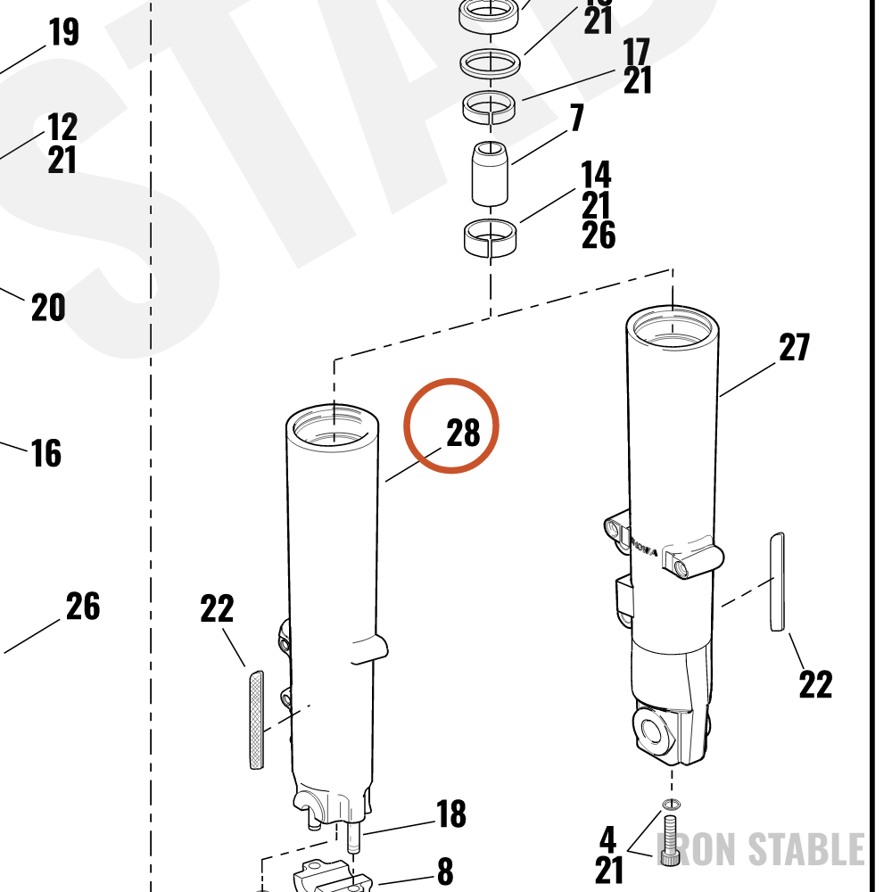 Harley-Davidson Fork Slider, Rh