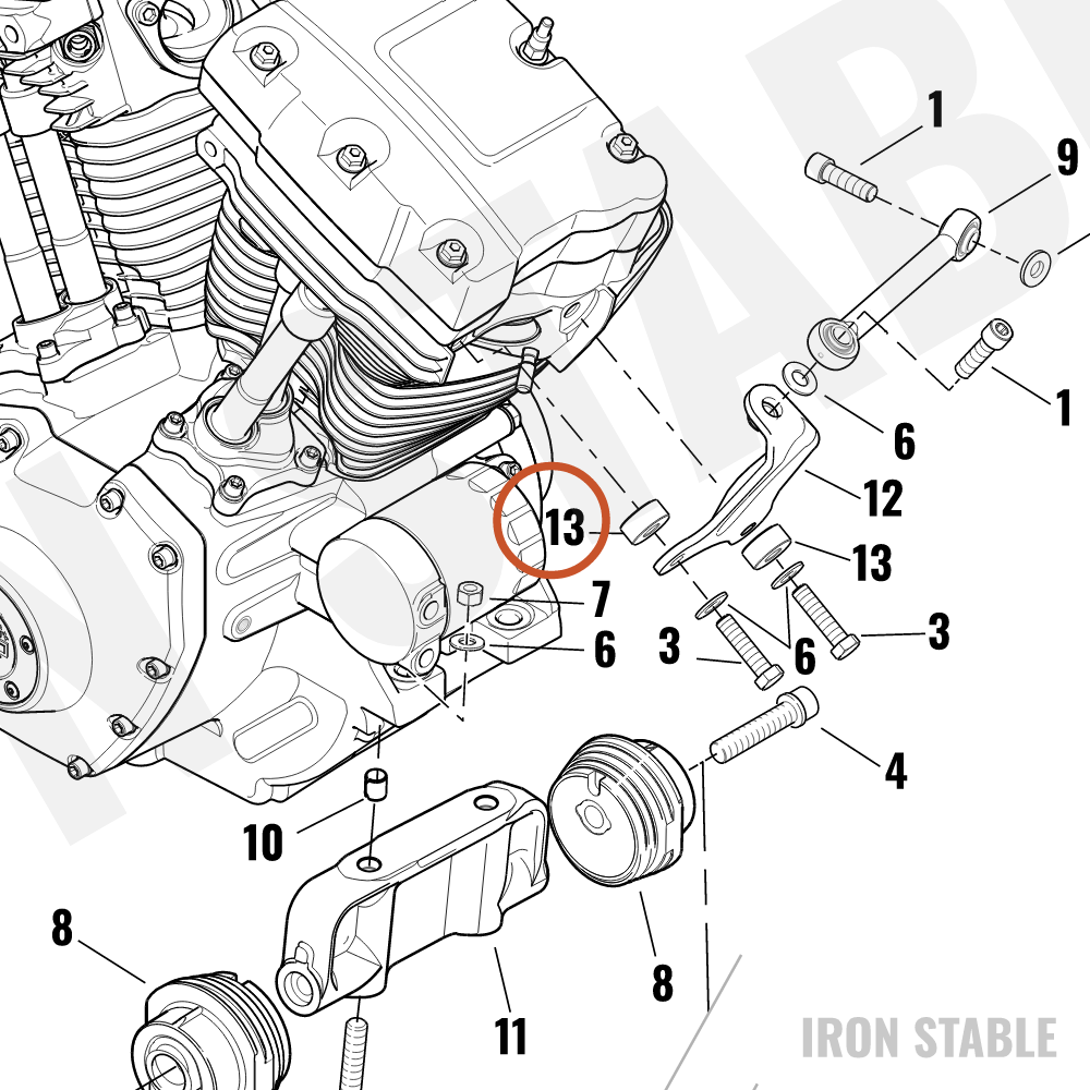 Harley-Davidson Spacer, Bracket, Tie Link