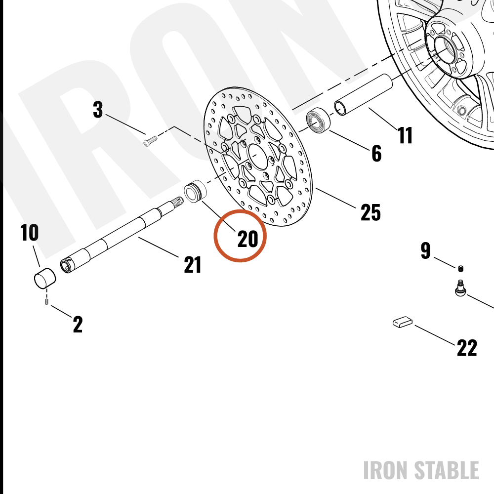 Harley-Davidson Spacer, Whl Brng, Zinc Plt
