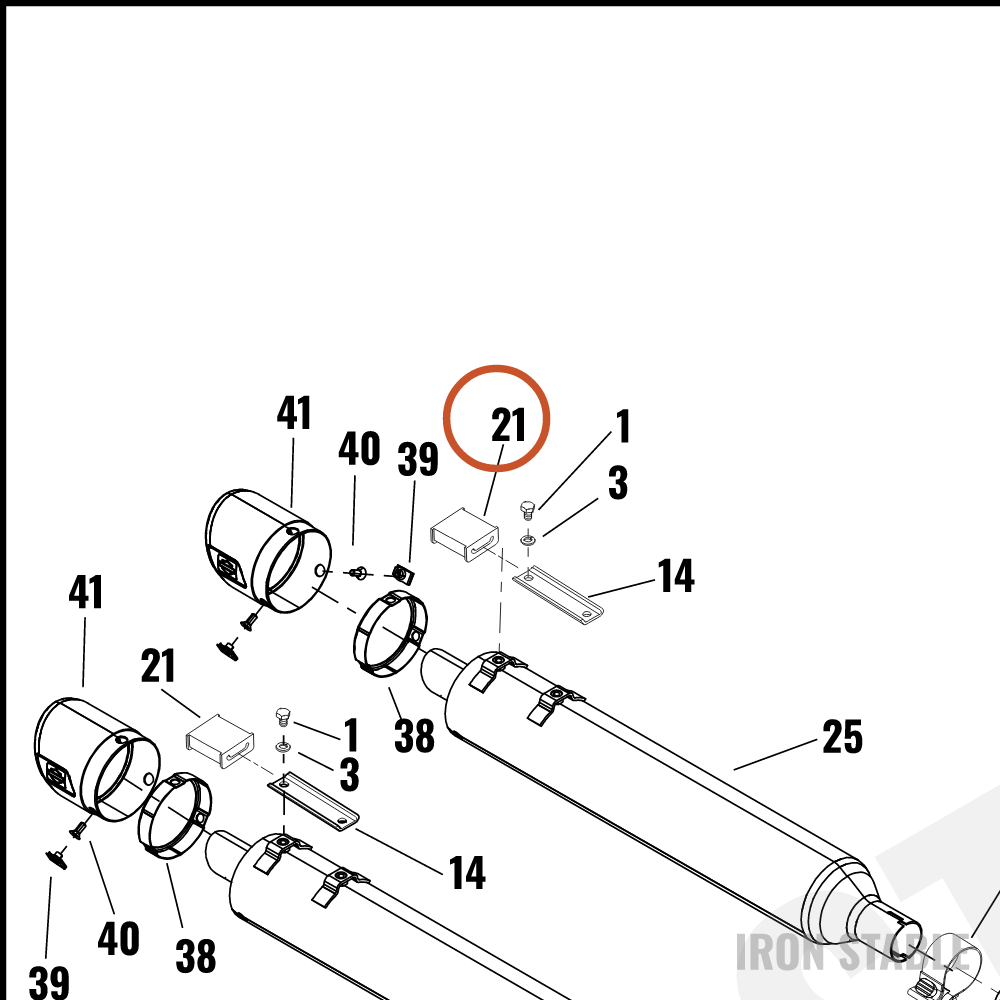 Harley-Davidson Muffler, Rubber Mount