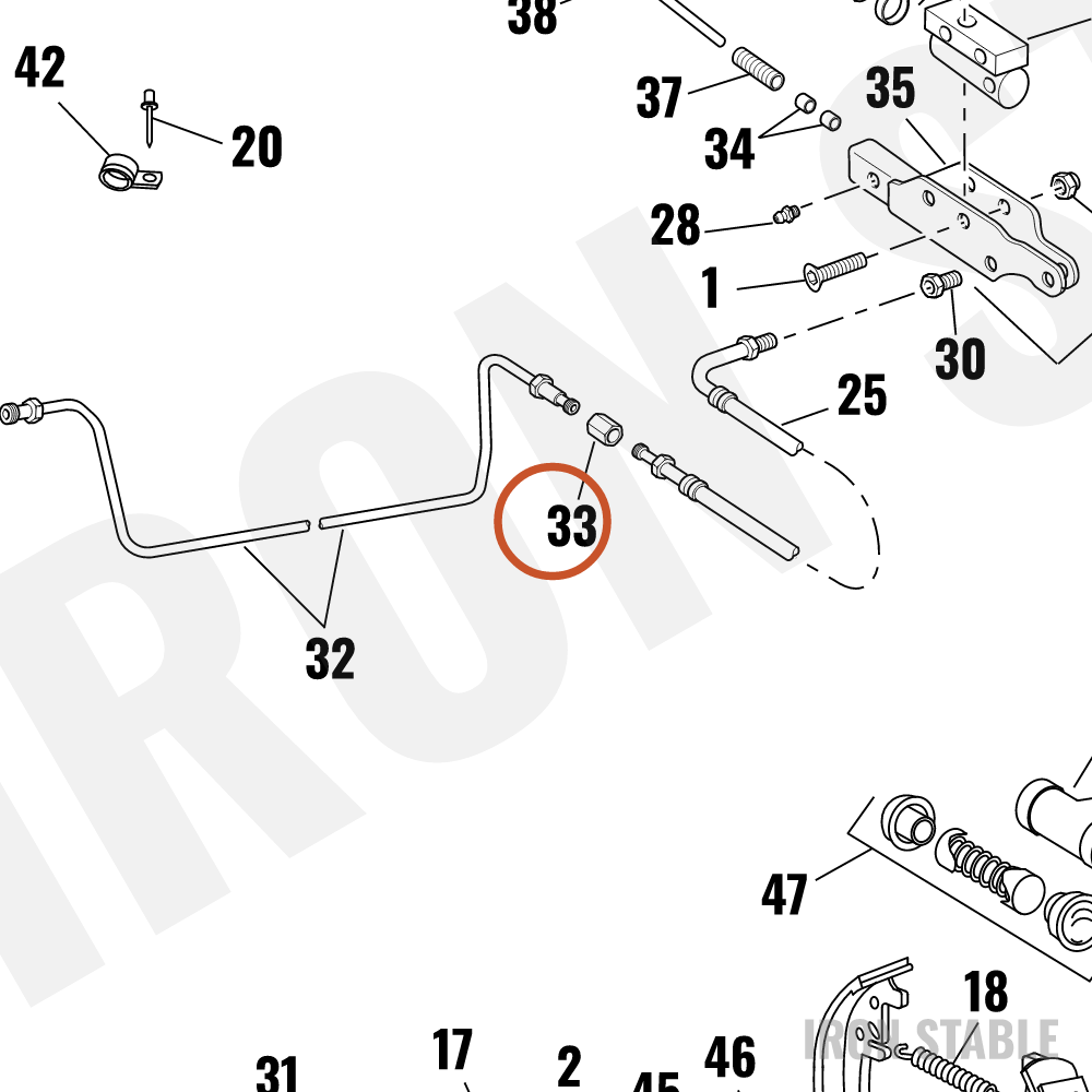 Harley-Davidson Brake Line Fitting, Sidecar