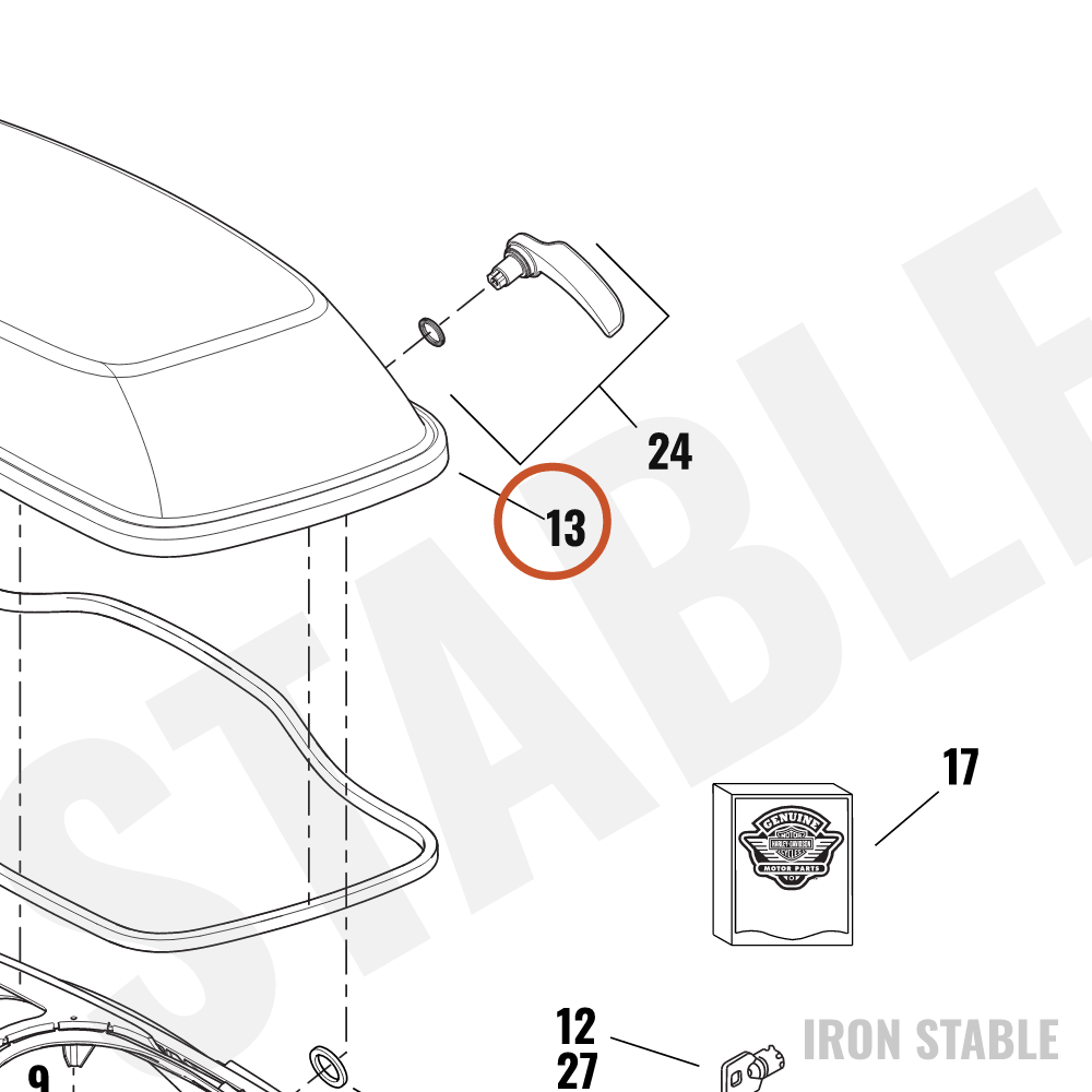Harley-Davidson Blank-Cover, Rh, Saddlebag