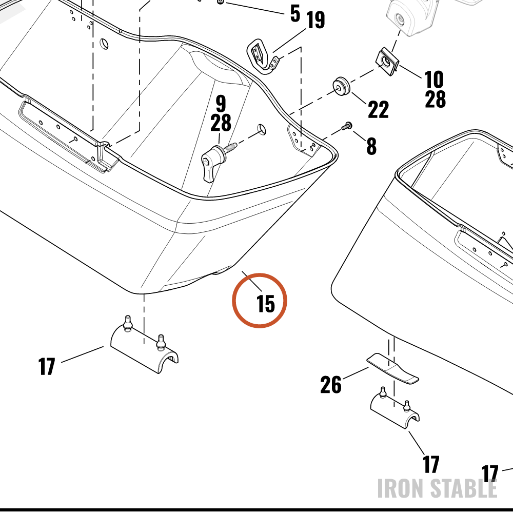 Harley-Davidson Blank-Bottom, Rh, Saddlebag
