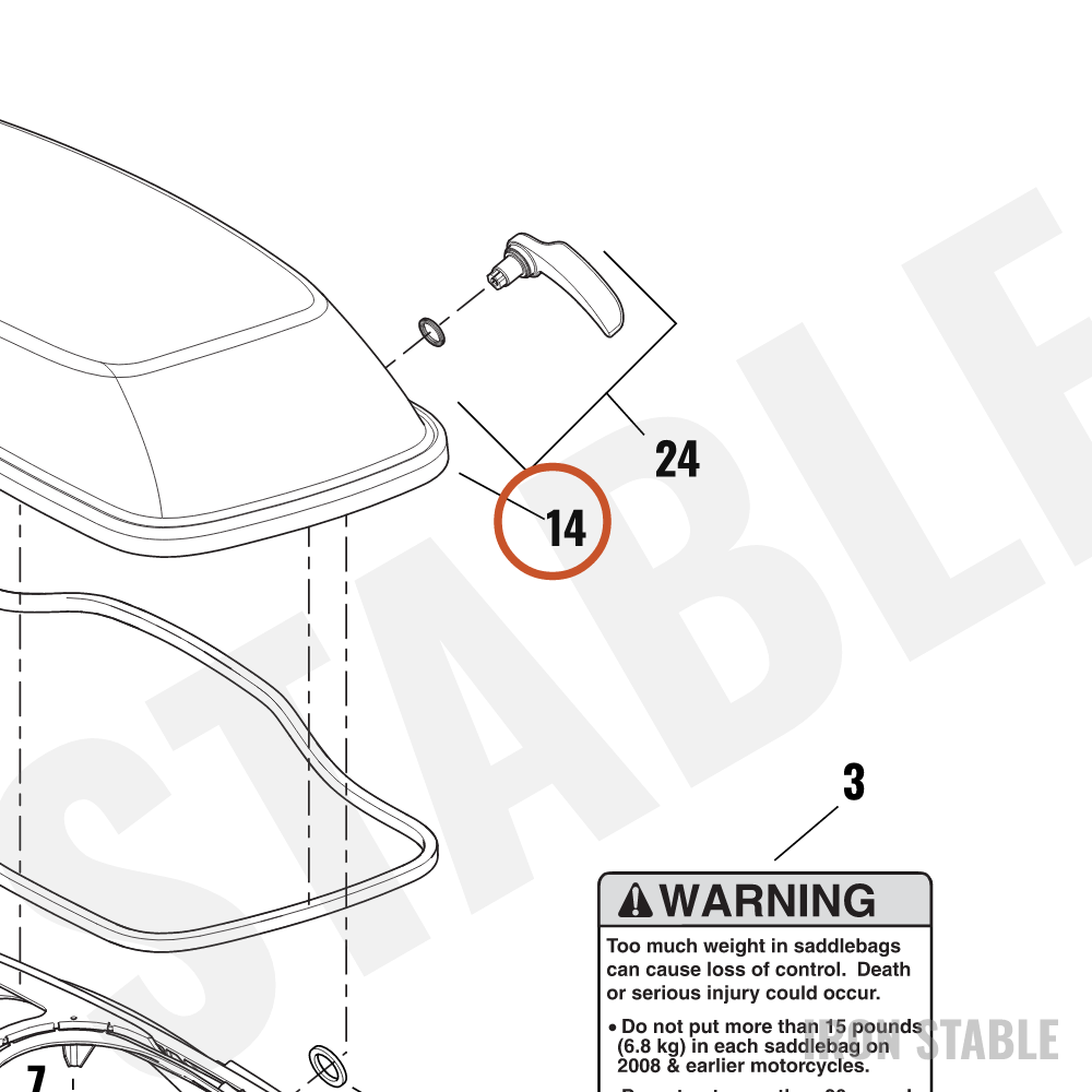 Harley-Davidson Blank-Cover, Lh, Saddlebag