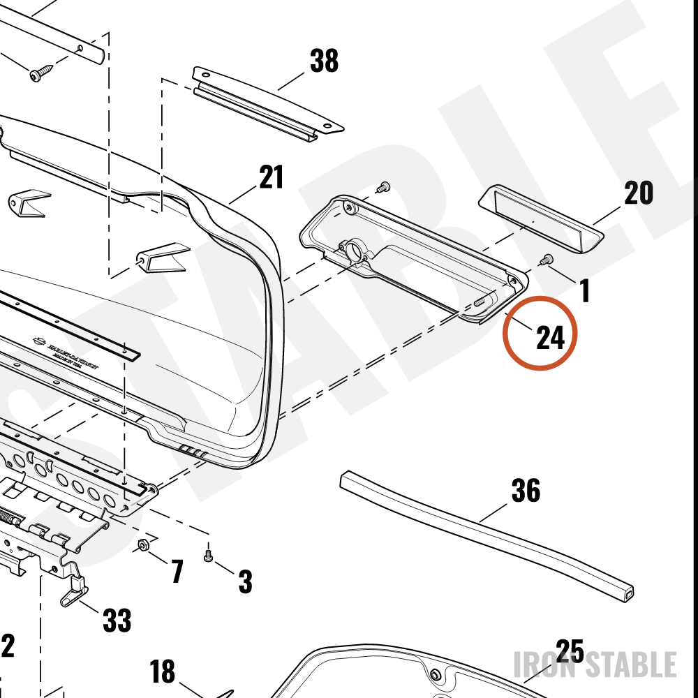 Harley-Davidson Faceplate, Rh Chrome