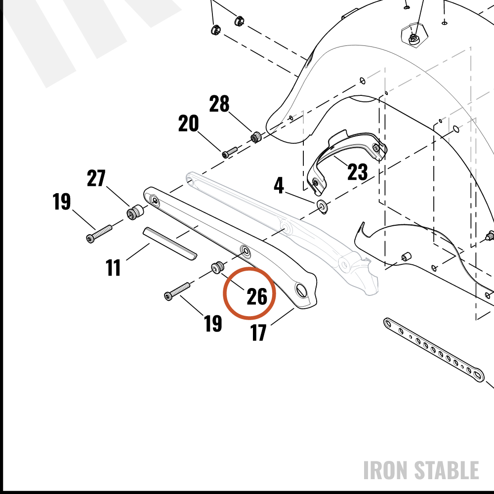 Harley-Davidson Mounting Spool, Front Saddlebag