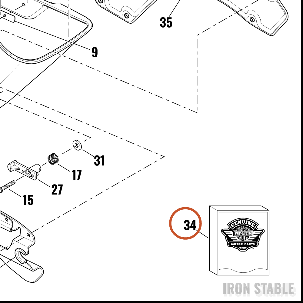 Harley-Davidson Bom-Docking Bushings Set, Saddlebag