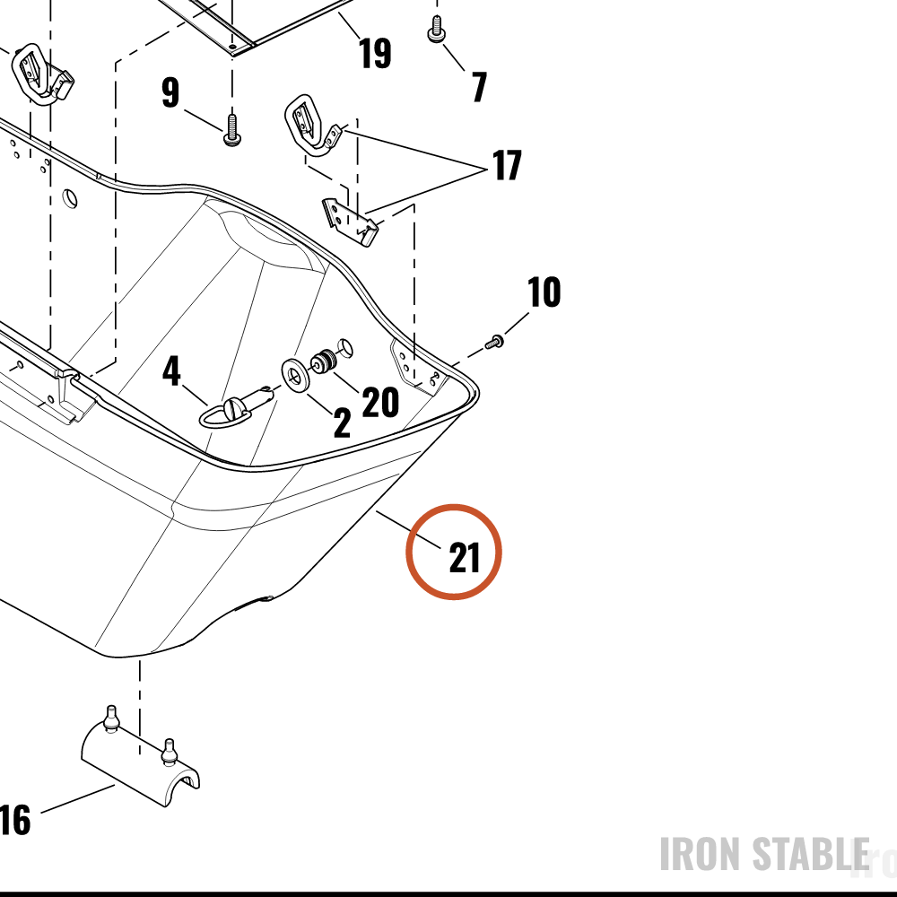 Harley-Davidson Bottom, Rh-Saddlebag, Pntd