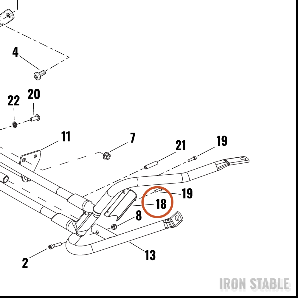 Harley-Davidson Rail Mount, Rear Guard, Rh-Inner