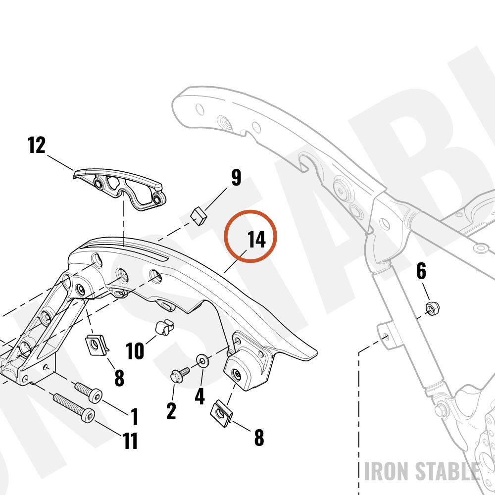 Harley-Davidson Support, S-Bag, Rh, Sld