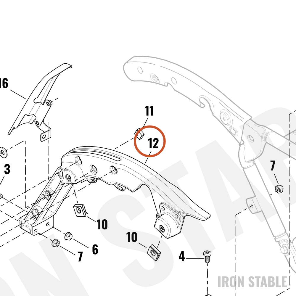 Harley-Davidson Support, S-Bag, Rh, Sld