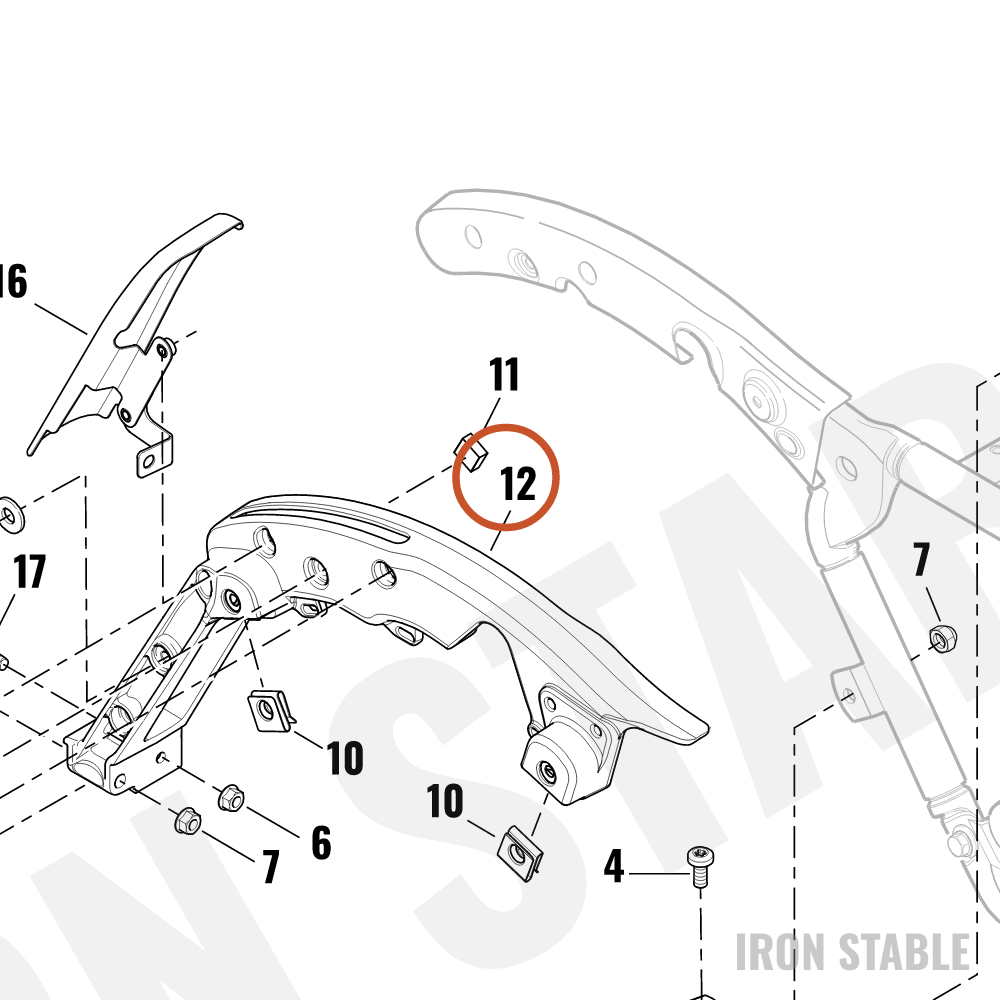 Harley-Davidson Support, S-Bag, Rh, Sld