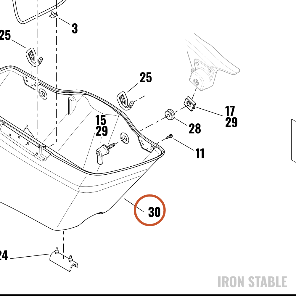 Harley-Davidson S-Bag Btm, Assembly, Extd, Lh, Sld