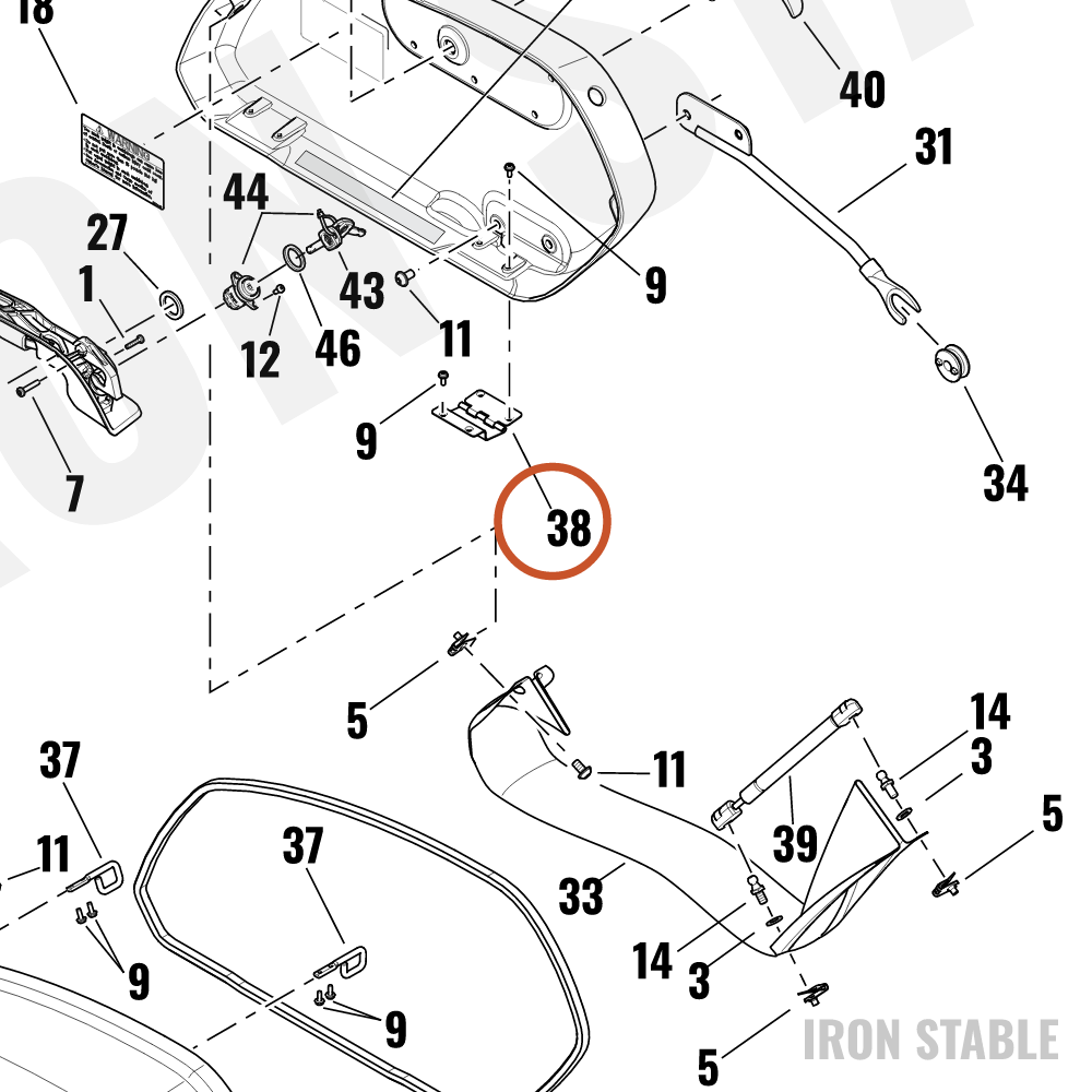 Harley-Davidson S-Bag, Hinge, Assembly