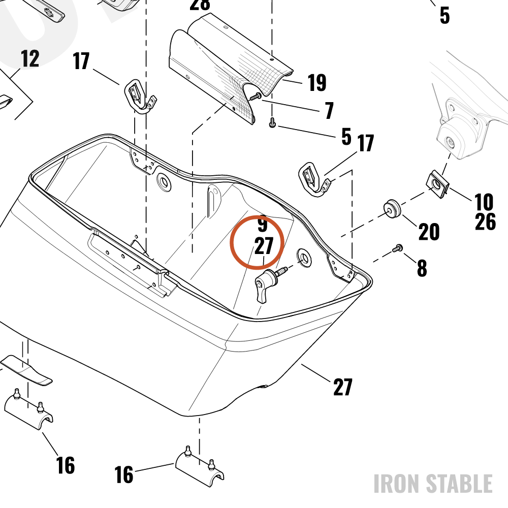 Harley-Davidson Kit, S-Bag, Btm, Rh, Raw