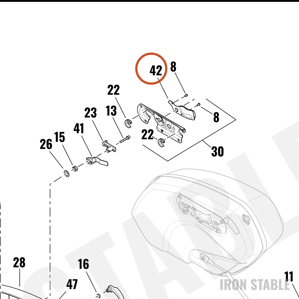 Harley-Davidson Pl/Bracket, S-Bag Mounting, Indicator, Cv