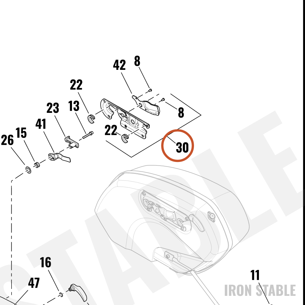 Harley-Davidson Kit, S-Bag, Mounting, Rh
