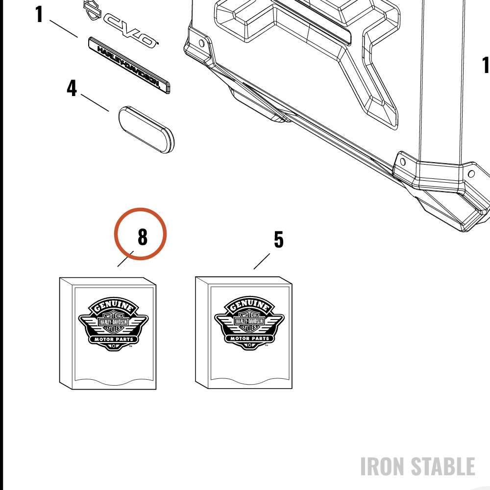 Harley-Davidson Kit, S-Bag, Lid, Teather, Aluminum