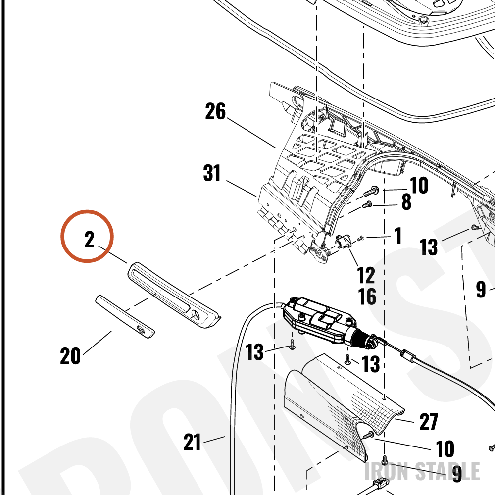 Harley-Davidson S-Bag, Faceplate, Lh, Solid