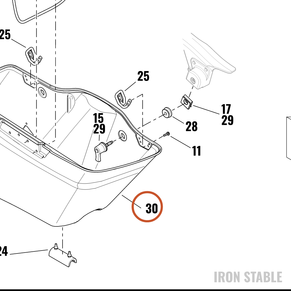 Harley-Davidson S-Bag Btm, Sub-Assembly, Svce, Rh, Des