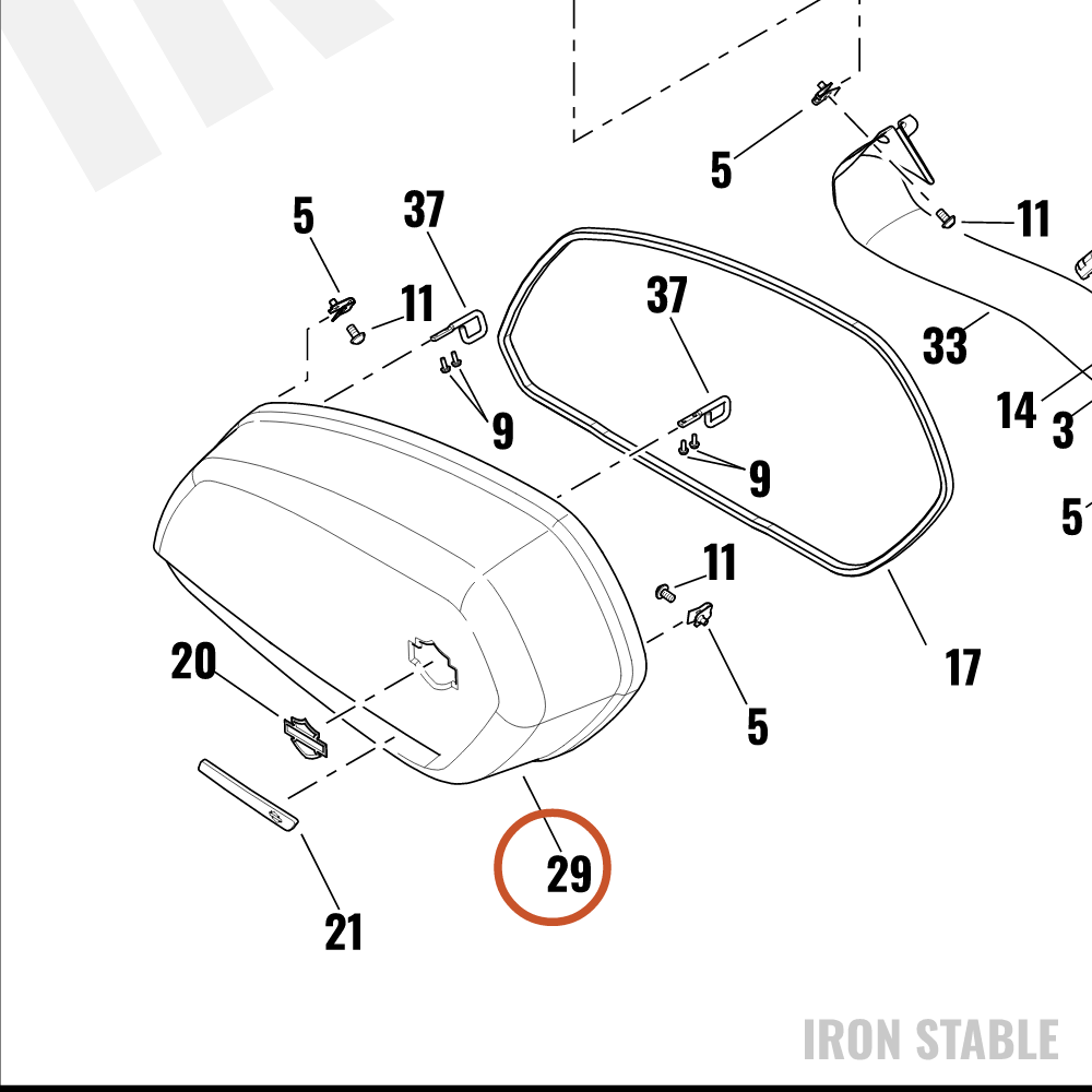 Harley-Davidson Cover, S-Bag, Rh
