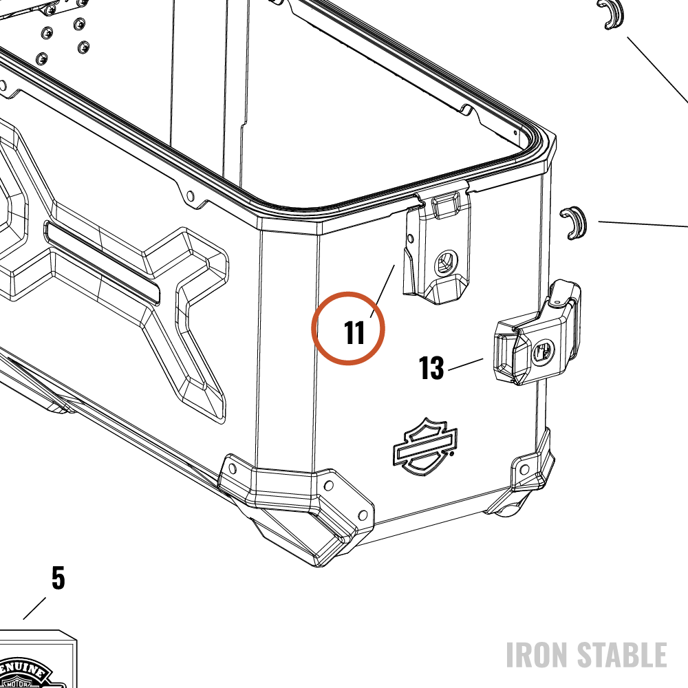 Harley-Davidson S-Bag, Aluminum, Latch, Lid