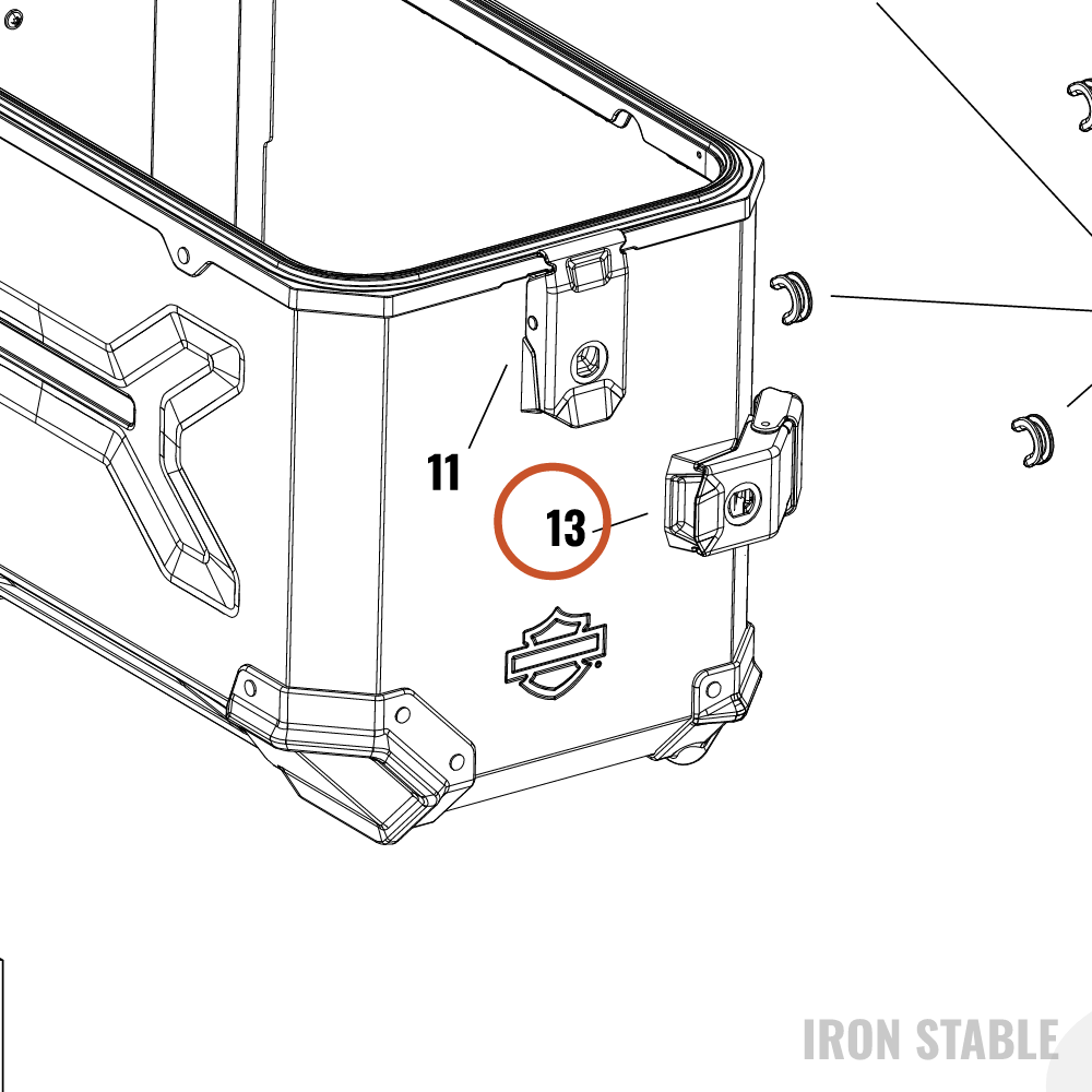 Harley-Davidson S-Bag, Aluminum, Latch, Box